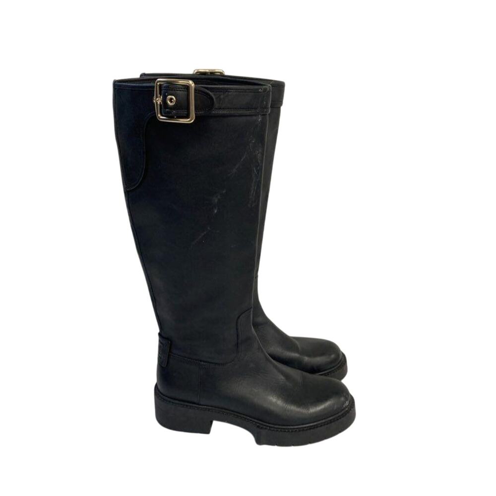 Coach Black CD53 Buckled Strap Lilli Boots Size 9 - Picture 2 of 6